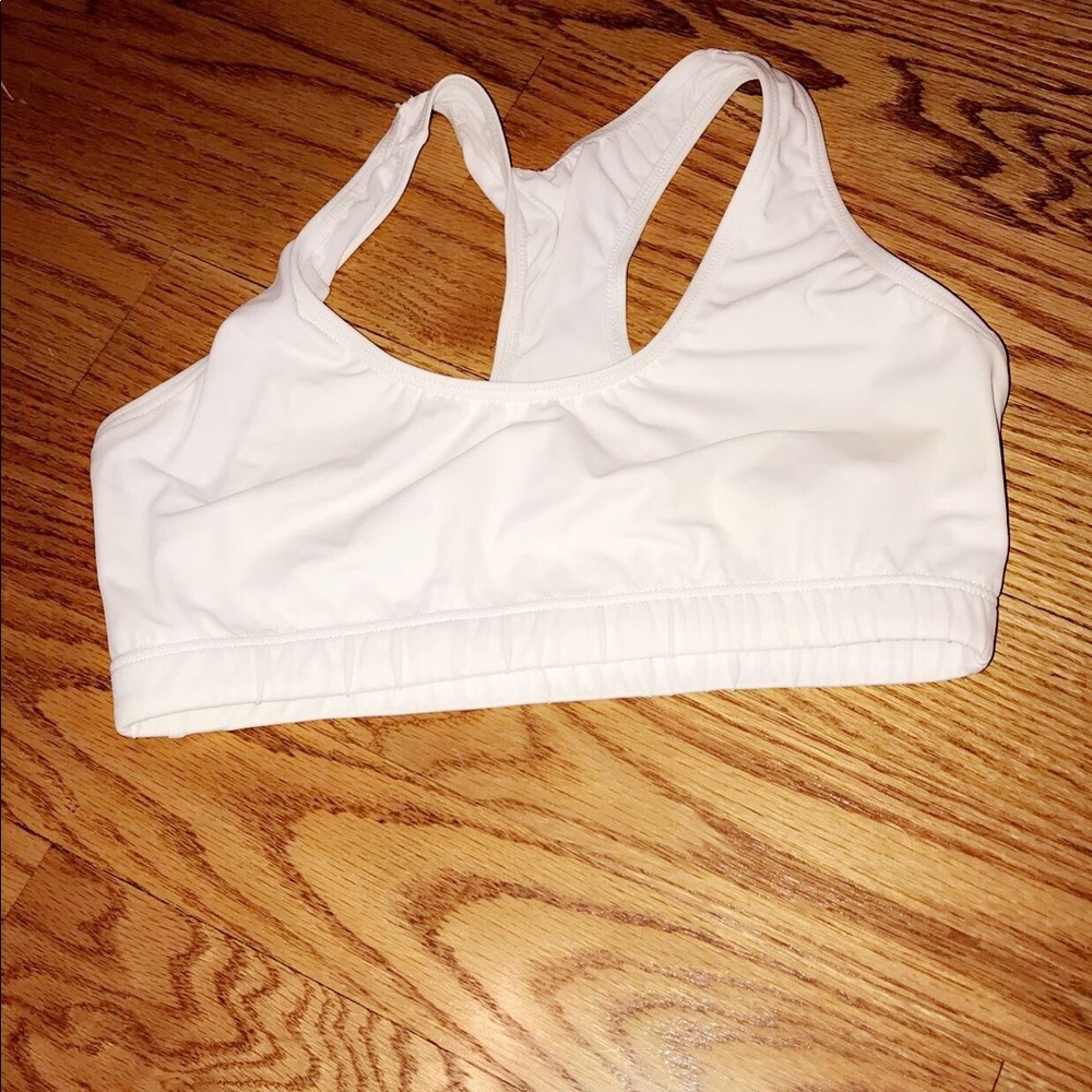 A white sports bra.